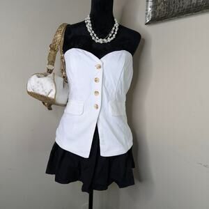 White corset button up top